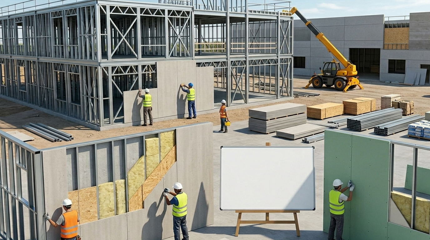 Guia completo de sistemas a seco: drywall e steel frame explicados